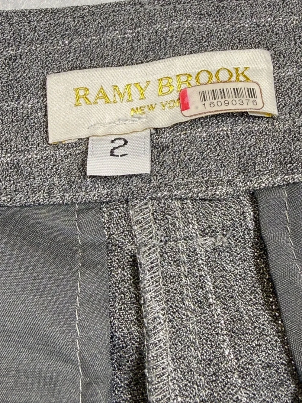 Ramy‎ Brook Cargo Pants Noa Metallic Pinstripe Gray Wide Leg Size 2